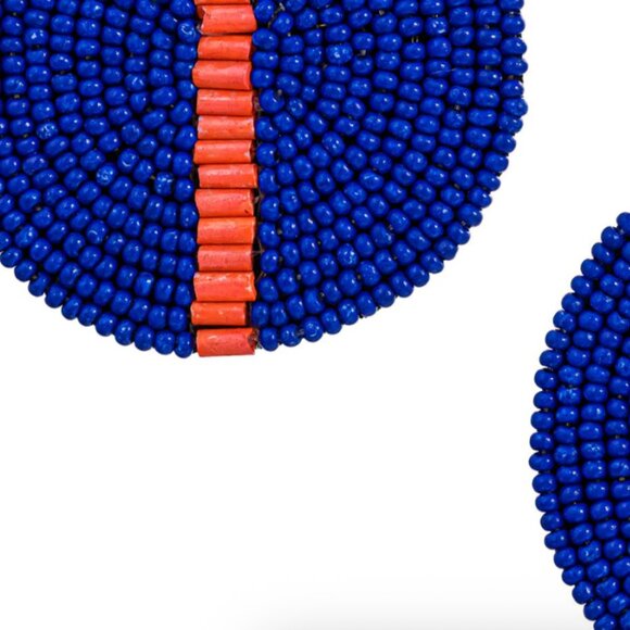 University of Florida Gators Earrings Hand Beaded Gator Logo Orange Blue NEW - Picture 7 of 11